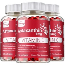 Astaxanthin 6mg - with Vitamin C, Pine Bark - Natural Anti-aging, Antioxidant