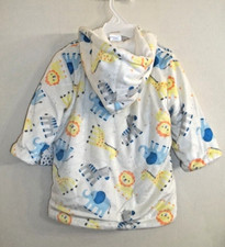 Zak  Zoey Animals Soft Plush Cozy Hooded Baby Bathrobe Sz.0-9 Months NWT