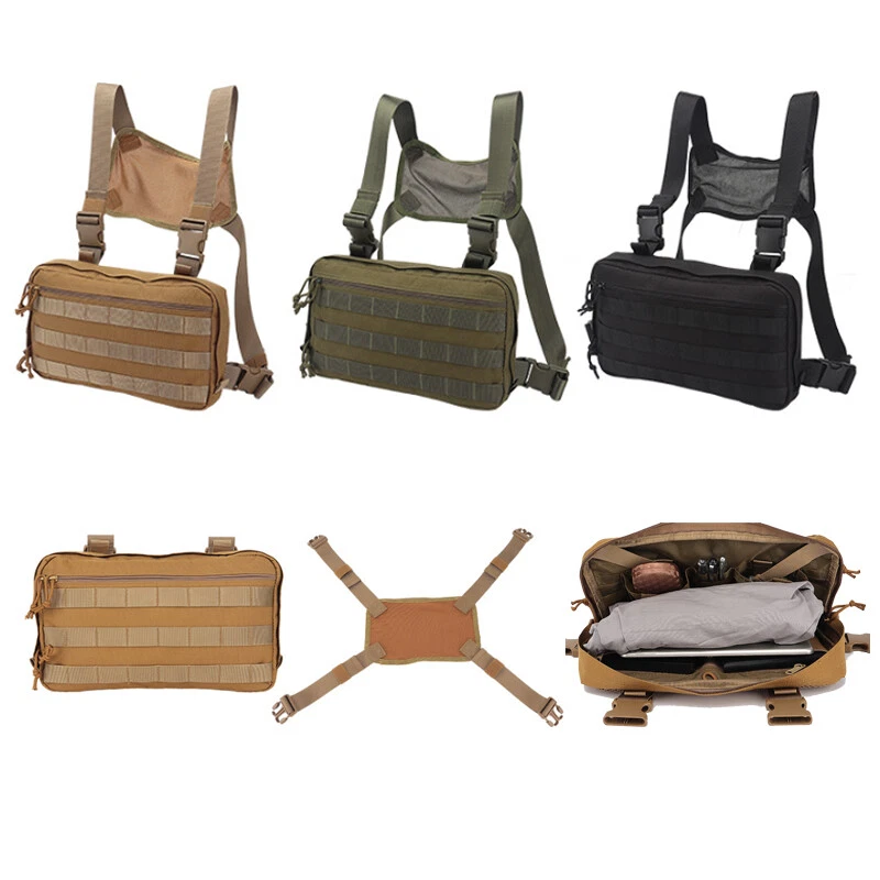 Tactical Molle Chest Rig Vest Harness Bag Hiking Training Pouch