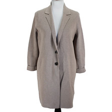 Banana Republic Milano Sweater Knit Blazer Jacket Womens Size XS Sand Long