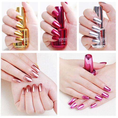 Metallic Nagellack Magic Mirror Effect Chrome Nail Art Polish Silber 8ML - Bild 4 von 30