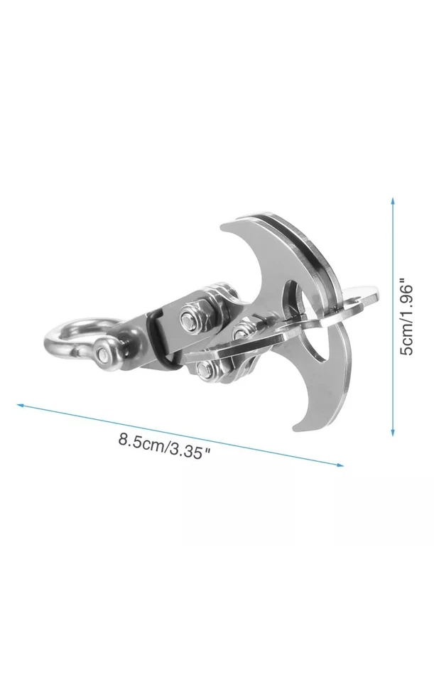 2 Gravity Grappling Stainless Steel Hook Claw Cross Survival Folding Hook - Image 4 of 4