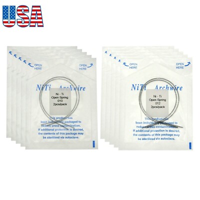 US 10Pcs Dental Orthodontic NiTi 0.012/0.010*180mm Open Coil Spring Medium Force