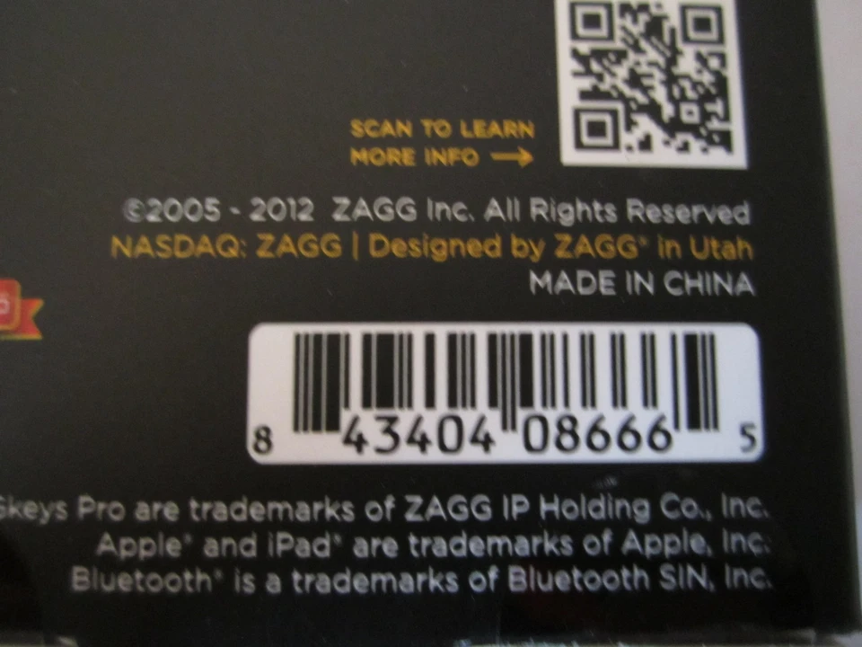 ZAGG Keys PROplus Bluetooth Keyboard for iPad 2/3/4 Aluminum w Backlight *NIB - Image 3 of 3