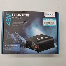  1 Channel 48V Power Supply Adapter,  +XLR 3 Pin Cable For Condensor Microphone