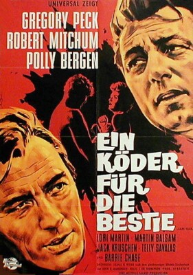 Robert Mitchum in EIN KÖDER FÜR DIE BESTIE Originalplakat EA von 1961 G. Peck