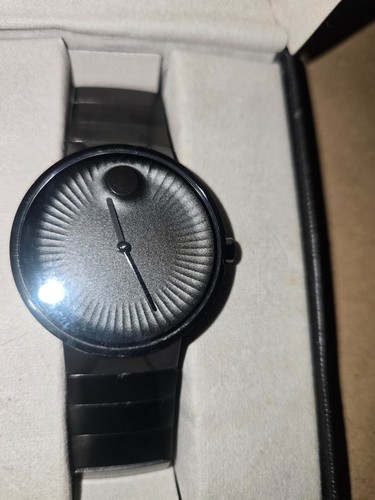 Movado Black Glass Ceramic Watch-- New!! - Picture 10 of 15