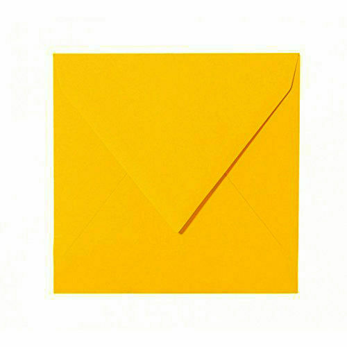 # 25 St - BriefumschläGe Orange Quadratisch Nassklebend -15,5 X 15,5 Cm-image