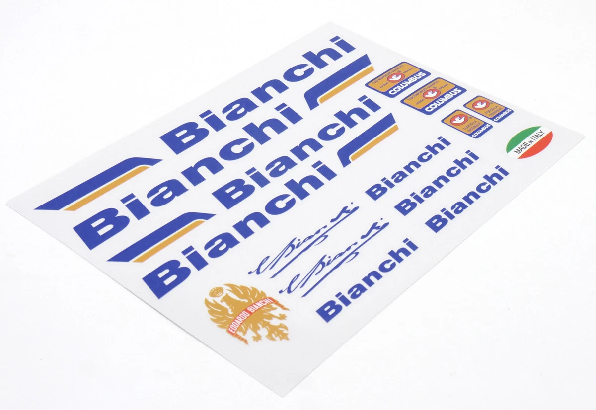 Kit Décalcomanies Vinyles Bianchi Pour Vélo - Autocollants Cadre Vintage - Fabriqué En Italie