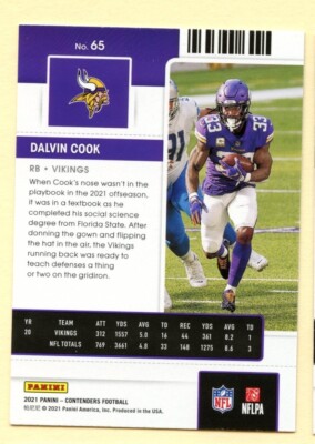 2021 Contenders Football Dalvin Cook Season Ticket card #65