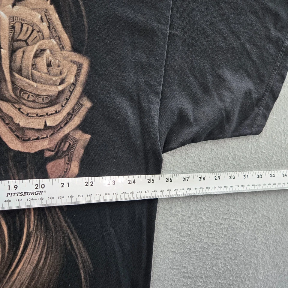 Camisa OG ABEL Hombres 2XL Negra Floral Rosa Calavera Niñas Dos Caras 2011 Logo Gráfico Foto 4 de 4