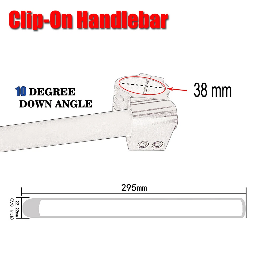 Clip-On Handle Bars Handlebars CNC Motorcycle Universal for 31mm-54mm Fork Tube - Image 3 of 4