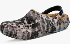 CROCS Unisex Classic Lined Bleach Dye Clog Slip On Men's 5 Women's 7