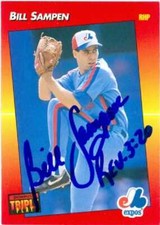 Bill Sampen autographed Baseball Card (Expos) 1992 Donruss Triple Play #221