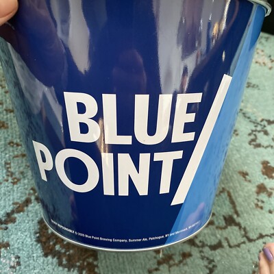 Blue point beer bucket, blue metal, new
