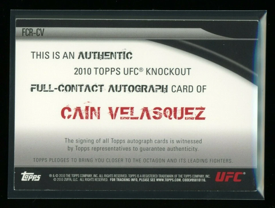 Cain Velasquez Auto 2010 Topps UFC Knockout Full Contact on card signed - Image 2 of 2