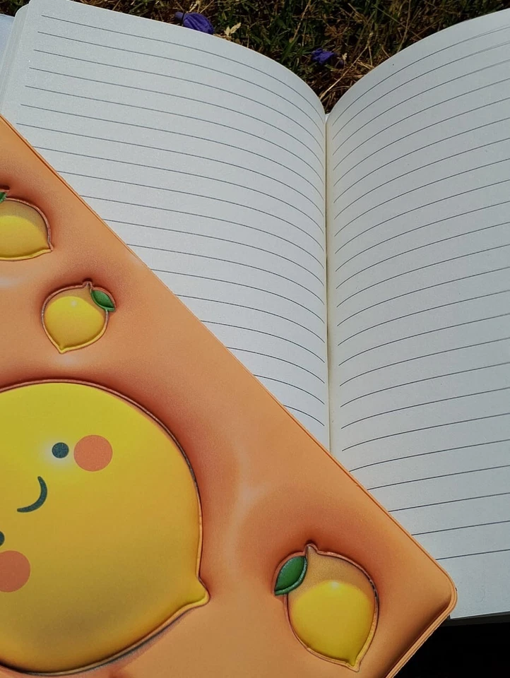 A4 Squishy Lemon Notebook Kawaii Journal 200 Pages Lined Pastel Gift Cute - Image 3 of 4