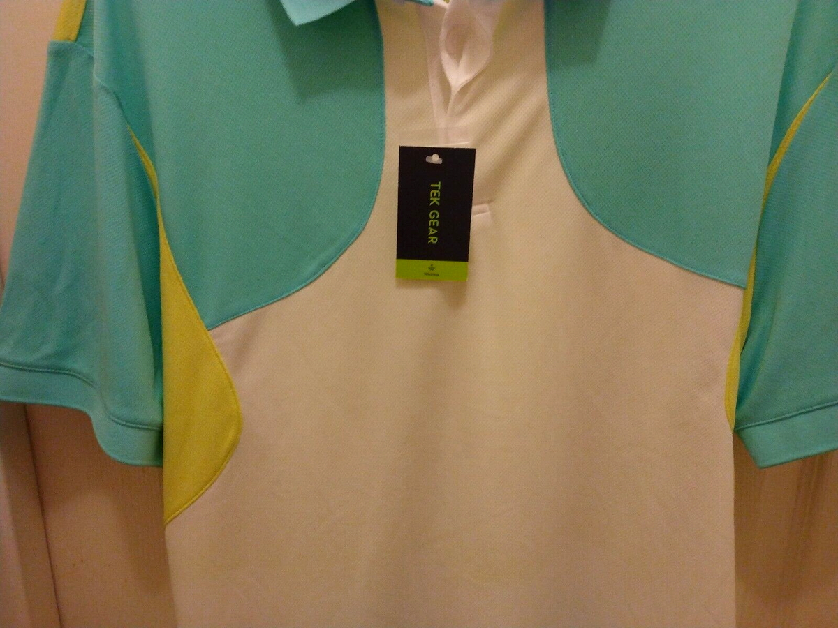 Tek Gear Wicking Tek Performance Men's XL Polo Shirt Tech Aqua