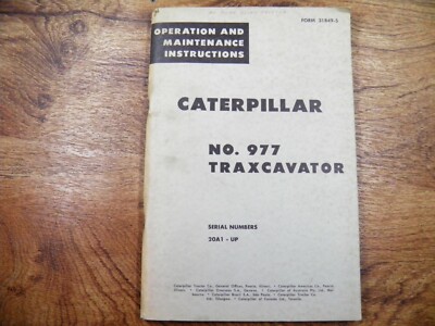 CAT Caterpillar 977  operation and maintenance manual 20A1