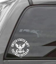 UNITED STATES NAVY VIETNAM VETERAN Vinyl Window Decal / Sticker U.S. NAVY