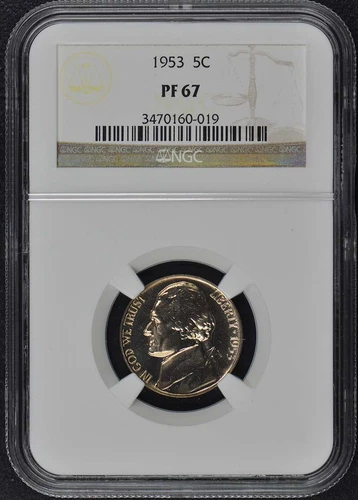 1953 Jefferson Nickel 5C NGC PR67