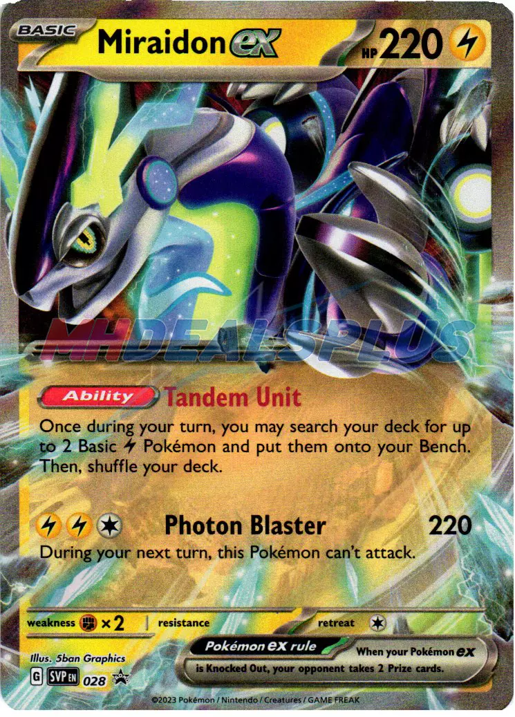 NM Pokemon Miraidon EX SVP028 Black Star Promo Card