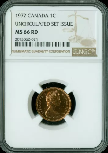 1972 CANADA CENT NGC MS66 UNCIRCULATED SET SPOTLESS  *