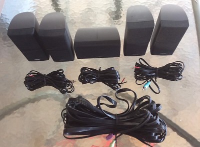 5 Bose Lifestyle Speakers Black Include Horizontal No Tears Or