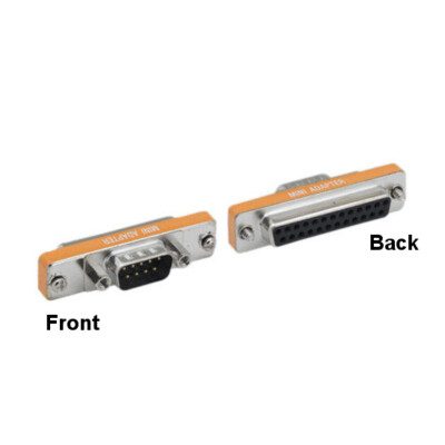 DB9 Male to DB25 Female AT Modem Mini Adapter Low Profile Shielded D-Sub RS-232