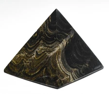 2.3" Black Brown Algae Fossil Stromatolite Crystal Mineral Gemstone Pyramid Peru