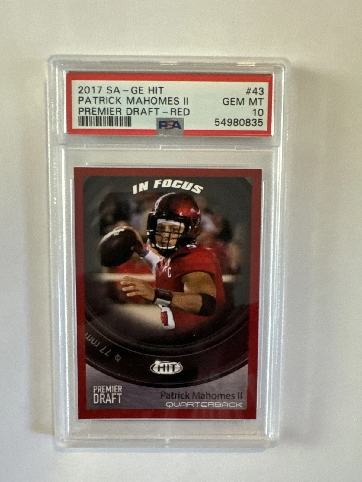 Patrick Mahomes SA-GE Hit Premier Draft #43 Red