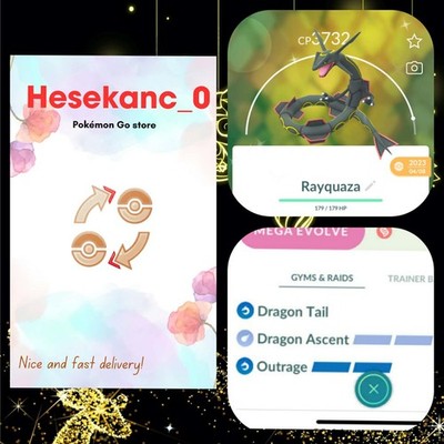 Pokémon Go - Shiny Rayquaza   Dragon Ascent  Read Description