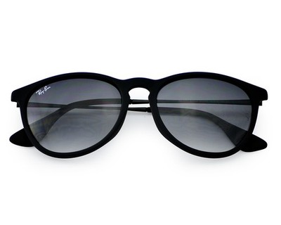 Ray-Ban Women Sunglasses RB4171 Erika Matte Black Frame Grey Gradient Lens 54mm
