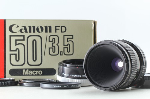 [MINT / Box] Canon New FD NFD 50mm f3.5 Macro Lens + Extension Tube FD-25 JAPAN