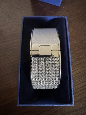 Swarovski Intervalle Crystal Wide Hinged Bangle Bracelet