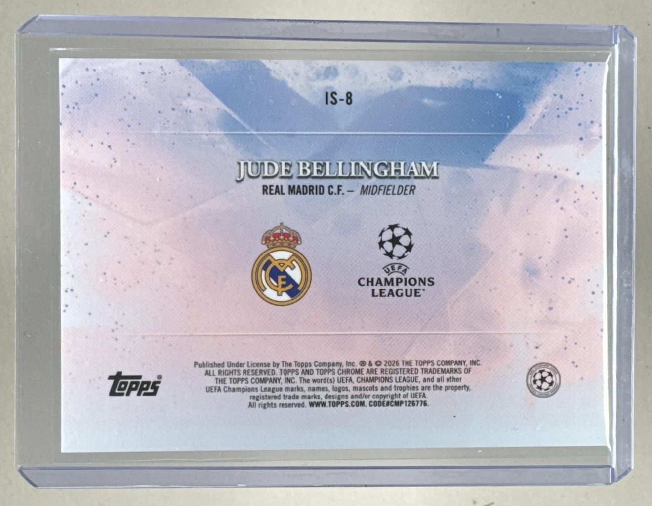 Jude Bellingham 2025 Topps Chrome UEFA Sapphire #IS-8 Infinite view 2