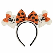 Disney Loungefly Minnie Mouse Ghost Glow in the Dark Ears Halloween Headband