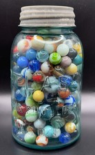 250 BIG Lot Vintage Marbles PELTIER AKRO MK VITRO AGATE More w/ANTIQUE JAR