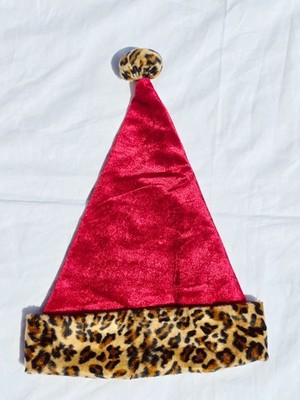 Rare 2014 Dan Dee Collector's Choice Leopard Trim Santa Hat Wild Christmas Cat