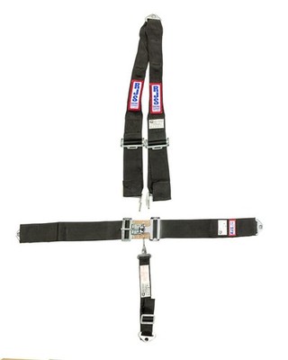 RJS Safety 1139801 5-Point SFI 16.1 Harness with Latch and Link, Black