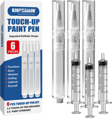 Refillable Touch-Up Paint Pen, 3 Pcs Paint Pens with Syringes, Precise Applicati