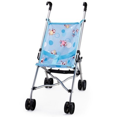 Buggy Doll Umbrella Stroller, Blue & Cows