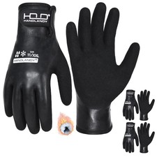 2 Pairs Waterproof Work Gloves for Cold Weather, Insulated Winter Freezer Wor...