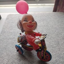 Clown on Metal Wind Up Tricycle Happy Days Toy Made in Korea