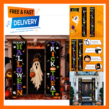 Halloween Trick or Treat Porch Banner for Indoor Outdoor Door Wall Decorations