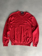 2014 Polo Ralph Lauren Pima Cotton Sweater Mens Large Crewneck Red Classic