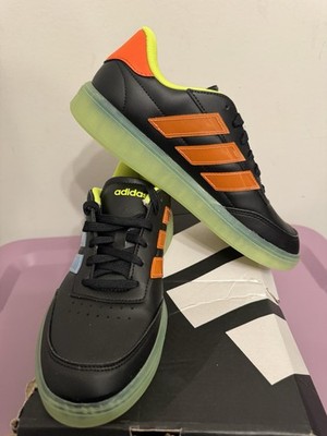 Adidas Courtblock J Black Tennis Shoes Neon Green Sole Youth Size 7 NEW
