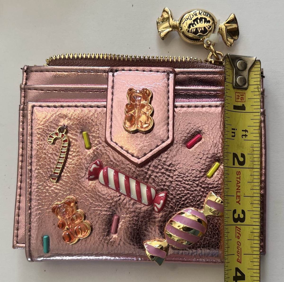 Betsey Johnson Gimme Candy Cardholder Wallet-- Pink/Woman's Top