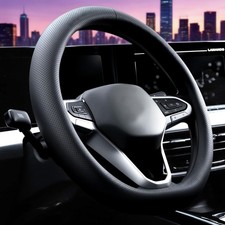 Car Leather Steering Wheel Cover, Premium Nappa Leather with Anti-Slip Lining...