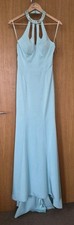 Venus Prom Dress Blue Maxi Halter Beaded Embellished UK 8 NWT